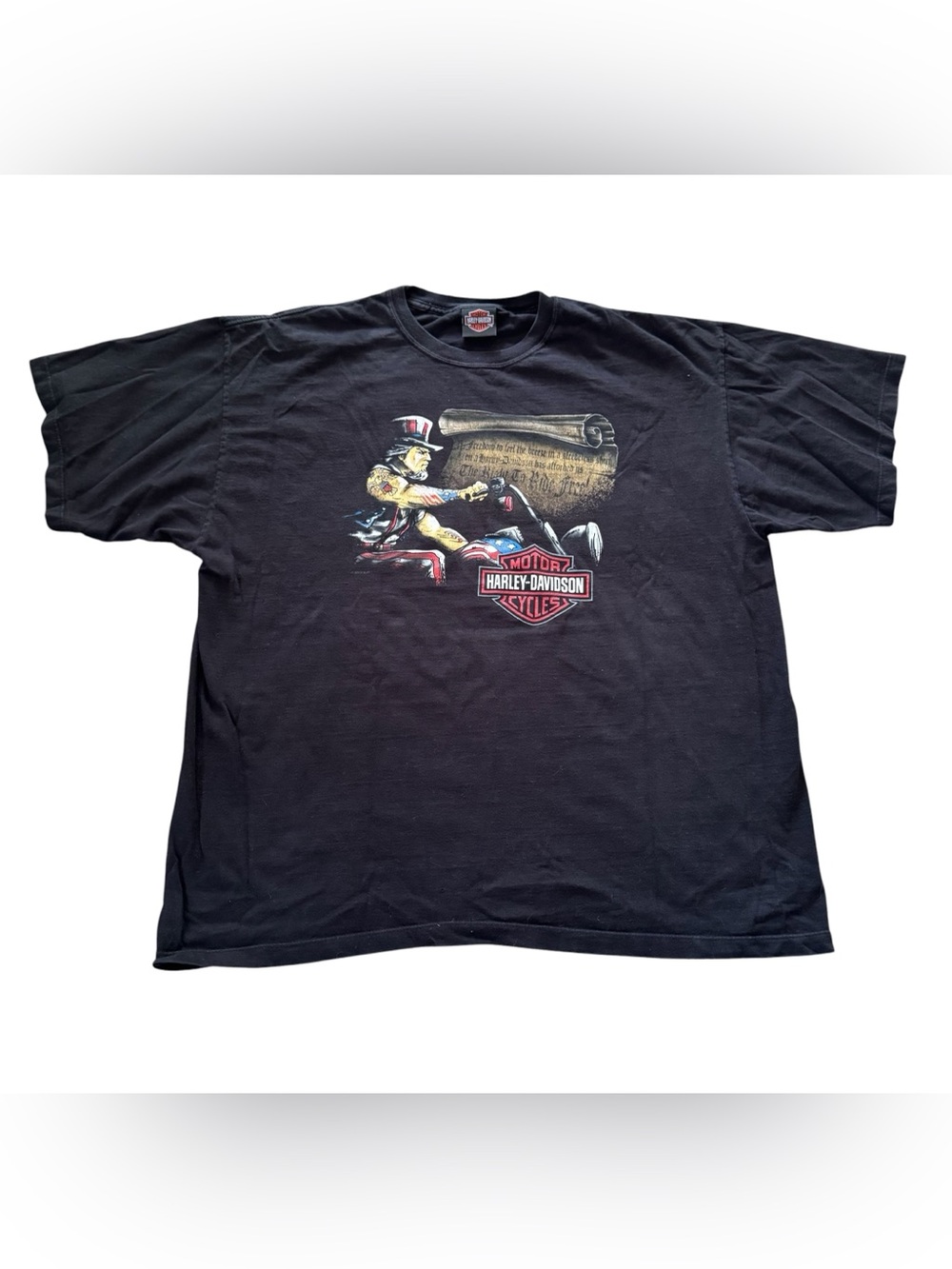 Harley Davidson Daytona Beach T Shirt Mens 2XL Black USA Freedom Motorcycle Tee